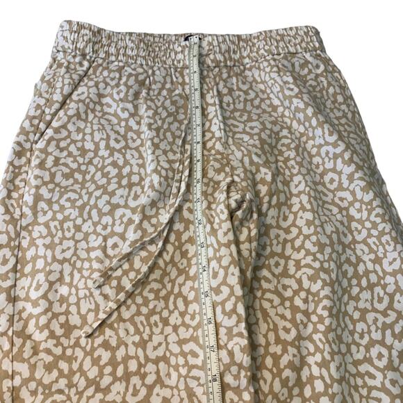 J.Crew Factory Linen Blend Cheeta Print Pull On Pants. Size 6 - Picture 8 of 10